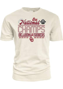 Blue 84 Oklahoma Sooners Ivory 2026 Women's Gymnastics 8-Time National Champions Short Sleeve T Sh..