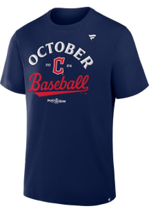 Cleveland Guardians Navy Blue 2025 Postseason Participant Locker Room Short Sleeve T Shirt