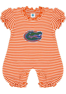 Florida Gators Baby Orange Stripe Puff Sleeve Short Sleeve One Piece