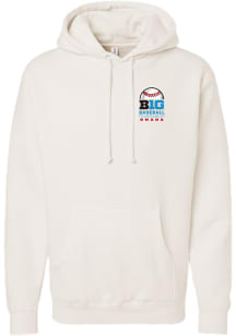 Something Inked Big Ten Mens Ivory 2026 Big Ten Baseball Tournament Stadium Long Sleeve Hoodie