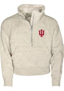 Indiana Hoosiers Girls Natural Dawn LS Tops Qtr Zip