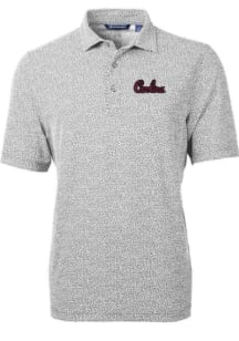 Cutter and Buck South Carolina Gamecocks Mens Black Botanical Print Short Sleeve Polo