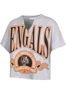47 Cincinnati Bengals Womens Grey Oversized Noth Short Sleeve T-Shirt