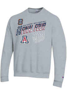 Champion Arizona Wildcats Mens Grey MBB Final Four 2026 Powerblend Long Sleeve Crew Sweatshirt