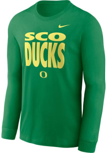 Nike Oregon Ducks Green Team Issue Slogan Long Sleeve T Shirt
