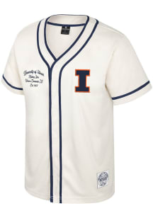 Colosseum Illinois Fighting Illini Mens White Hunter Seeker Baseball Jersey