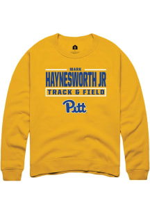 Mark  Jr Haynesworth Pitt Panthers Mens Gold NIL Stacked Box Player Crew