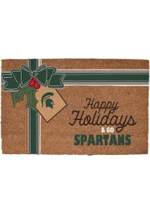Michigan State Spartans Holiday Bow 19.5x29.5 Door Mat