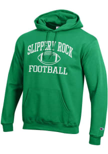 Champion Slippery Rock Mens Green Football Football Powerblend Long Sleeve Hoodie