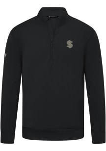 Levelwear Seattle Kraken Mens Black Upright Copper Long Sleeve Qtr Zip Pullover