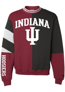 Something Inked Indiana Hoosiers Mens Crimson 2 Hit Primary Logo Arch Mascot Long Sleeve Fashion S..
