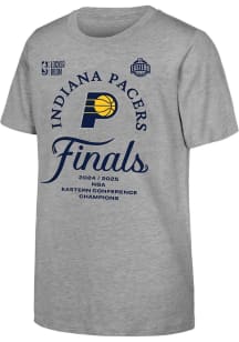 Indiana Pacers Youth Grey 2025 Conference Champion Locker Room Short Sleeve T-Shirt