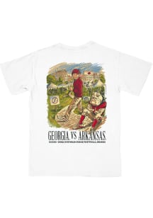 B-Unlimited Arkansas Razorbacks White Football vs Georgia Bulldogs Short Sleeve Fashion T Shirt