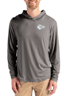 Cutter and Buck Kansas City Chiefs Mens Graphite Mono Coastline Eco Long Sleeve Lightweight Hoodie