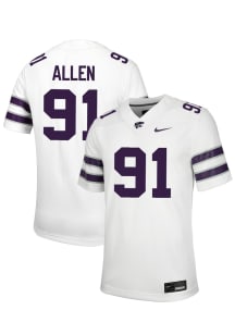 Jordan Allen  Nike K-State Wildcats White NIL Name And Number Football Jersey