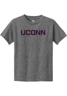 Summit Sportswear UConn Huskies Youth Graphite Straight Block Short Sleeve T-Shirt