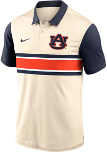 Nike Auburn Tigers Mens Natural Vapor Short Sleeve Polo