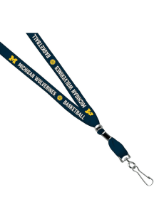 Jardine Michigan Wolverines 3/8 Basketball Sublimated w/Swivel Hook Lanyard - Navy Blue