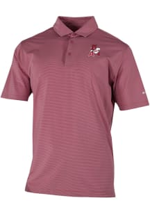 Columbia Arkansas Razorbacks Mens Crimson Vault Heat Seal Double Hit Short Sleeve Polo