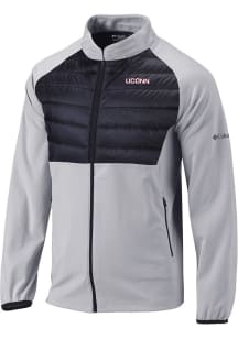 Columbia UConn Huskies Mens Grey Heat Seal In the Element Medium Weight Jacket