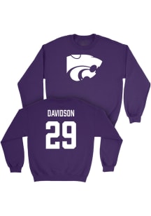 Dylan Davidson  Campus Ink K-State Wildcats Youth Purple NIL Legacy Long Sleeve Crew Sweatshirt