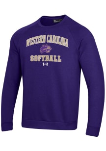 Under Armour Western Carolina Mens Purple Softball Rival Long Sleeve Crew Sweatshirt