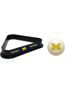 Michigan Wolverines Cue Ball & Billiard Ball Rack
