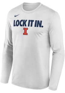 Nike Illinois Fighting Illini White Basketball Postseason Bench Long Sleeve T-Shirt