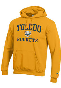 Champion Toledo Rockets Mens Gold MAC Arch Powerblend Long Sleeve Hoodie