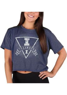 Concepts Sport Illinois Fighting Illini Womens Navy Blue Quest Short Sleeve T-Shirt