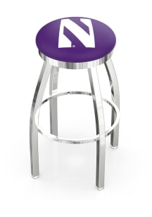 Northwestern Wildcats Chrome Pub Stool - Silver
