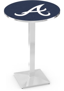 Atlanta Braves Chrome Square Base Pub Table