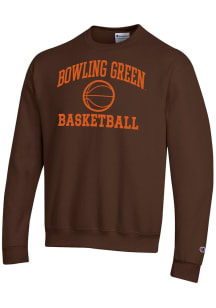 Champion Bowling Green Falcons Mens Brown Basketball Icon Powerblend Long Sleeve Crew Sweatshirt
