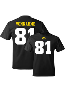 DJ Vonnahme Iowa Hawkeyes Black Football NIL Name and Number Short Sleeve Player T Shirt