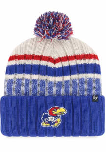 47 Kansas Jayhawks Natural Long Range Cuff Mens Knit Hat