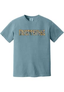 Summit Sportswear Fayetteville Blue Floral Wordmark Short Sleeve Fashion T Shirt