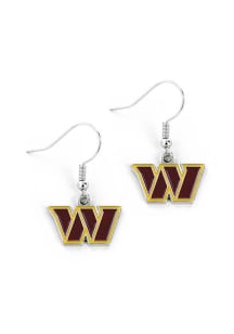 Washington Commanders Silver Logo Charm Womens Earrings