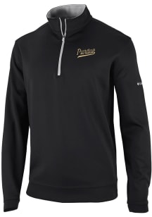 Columbia Purdue Boilermakers Mens Black Vault Heat Seal Omni Wick Wickhams Hills Long Sleeve Qtr Z..