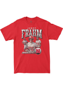 Jordy Frahm Nebraska Cornhuskers Red 90s Graphic Short Sleeve Fashion Player T Shirt