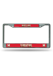 Maryland Terrapins Decal Chrome License Plate Frame - Silver