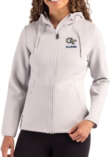 Cutter and Buck GA Tech Yellow Jackets Womens Grey Alumni Epic Comfort Full Zip Light Weight Jacke..