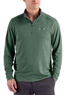 Cutter and Buck Hawaii Warriors Mens Green Forge Eco Long Sleeve Qtr Zip Pullover