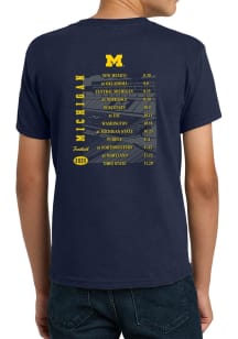 Michigan Wolverines Youth Navy Blue 2025 Football Schedule Short Sleeve T-Shirt