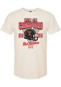 Summit Sportswear Texas Tech Red Raiders Ivory 2025 Big 12 Football Champions HELMET Short Sleeve..