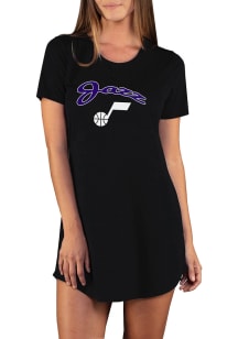 Concepts Sport Utah Jazz Womens Black Marathon Loungewear Sleep Shirt
