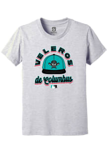 Summit Sportswear Columbus Clippers Youth Grey Circle Cap Copa Short Sleeve T-Shirt