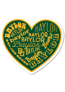 Baylor Bears 3.5" Heart Rugged Stickers - Green