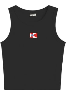 Where I’m From Wichita Womens Black Wichita embroidered flag Tank Top