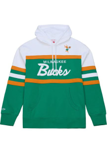 Mitchell and Ness Milwaukee Bucks Mens Green Head Coach Fashion Hood