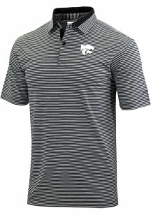 Columbia K-State Wildcats Mens Black Heat Seal Golden Hills Short Sleeve Polo